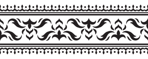 Ethnic seamless stripe pattern. Vintage border ornament. Classic ornate antique element. Baroque rococo floral style. Decorative border design for frame, textile, fabric, curtain, rug, cover. png