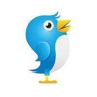 Bird icon in color. Social media networking vector