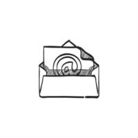 Hand drawn sketch icon envelope vector