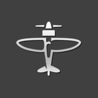 World War icon in metallic grey color style. vector