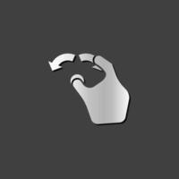 Finger gesture icon in metallic grey color style.Gadget touch pad smart phone laptop vector