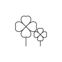 Clover icon in thin outline style vector