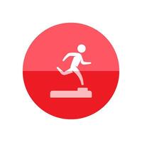 Athletic trophy icon in flat color circle style. Running triathlon decathlon competition sport vector