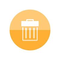 Trash bin icon in flat color circle style. Garbage can clean office bucket vector