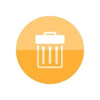 Trash bin icon in flat color circle style. Garbage can clean office bucket vector