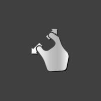 Finger gesture icon in metallic grey color style.Gadget touch pad smart phone laptop vector