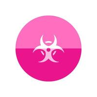 Biohazard symbol icon in flat color circle style. Science technology biology environment hazard danger vector