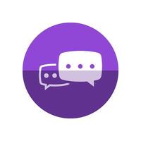 Chatting icon in flat color circle style. Text bubbles communication business talking people vector