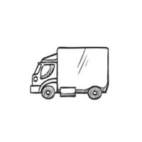 mano dibujado bosquejo icono camión vector