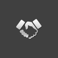 Handshake icon in metallic grey color style. Business people agreement vector