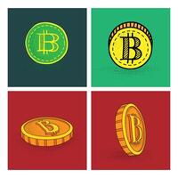 Bitcoin sign icon in sketch style. Vector illustration.