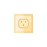 Electrical outlet icon in flat color style. Electronic connect plug household vector