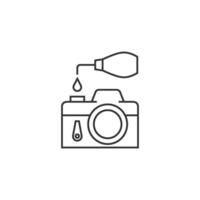 Camera repair icon in thin outline style vector