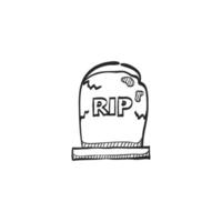 Hand drawn sketch tomb stone icon vector illustration