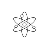 Atom structure icon in thin outline style vector