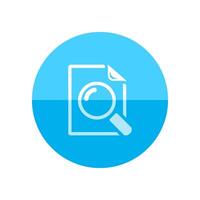 Magnifier icon in flat color circle style. Zoom explore find locate paper document files vector