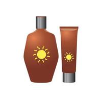 Lotion tube icon in color. Massage spa sun tan vector