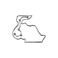 Hand drawn sketch icon rally route map vector