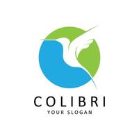 Beautiful Simple Bird Colibri Logo Design Vector