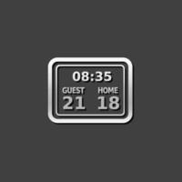 Score board icon in metallic grey color style.Sport technology vector