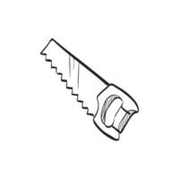 Hand drawn sketch icon hand saw vector