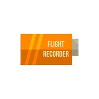 Flight recorder icon in flat color style. Transportation equipment aviation pilot conversation data vector