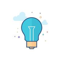 Light bulb head icon flat color style vector illustration