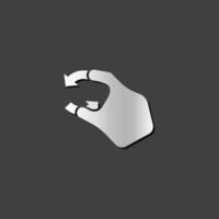 Finger gesture icon in metallic grey color style.Gadget touch pad smart phone laptop vector