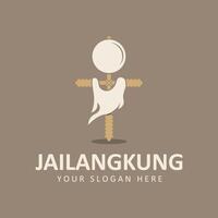 Jailangkung logo vector icon illustration design. A ghostly calling doll. Spiritual puppet game. Indonesian traditional ghosts puppet game.