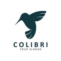 Beautiful Simple Bird Colibri Logo Design Vector