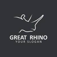 Rhino logo. Rhinoceros icon. Endangered animal symbol. African wildlife brand emblem. Vector illustration. this logo suitable for industrial, building, security and construction companies.