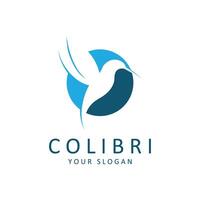 Beautiful Simple Bird Colibri Logo Design Vector