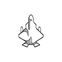 Hand drawn sketch icon fighter jet vector