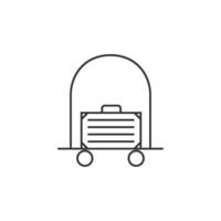 Hotel trolley icon in thin outline style vector