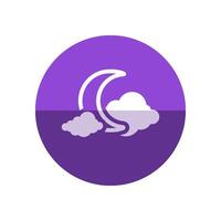 Nature forecast clear night. Icon in flat color circle style. vector