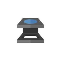 Printing magnifier icon in flat color style. vector