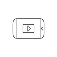 Tablet PC icon in thin outline style vector