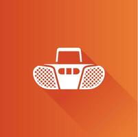 Cassette player flat color icon long shadow vector illustration