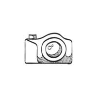 Hand drawn sketch icon camera vector