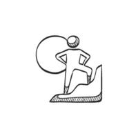 Hand drawn sketch icon rock climbing vector