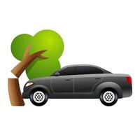 Car crash icon in color. Automotive accident incident vector