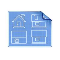 Blueprint icon in color. Property house design vector