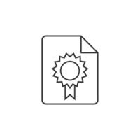 Contract document icon in thin outline style vector