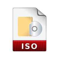 ISO file format icon in color. Data computer extension vector