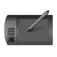 Drawing tablet icon in color. Illustrator computer digital painting vector