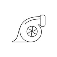 Turbo charger icon in thin outline style vector