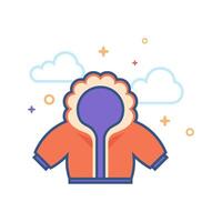 Jacket icon flat color style vector illustration