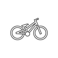 juicio bicicleta icono en Delgado contorno estilo vector