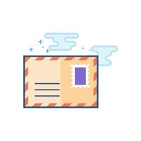 Email icon flat color style vector illustration