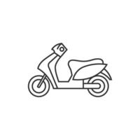 Motorcycle icon in thin outline style vector